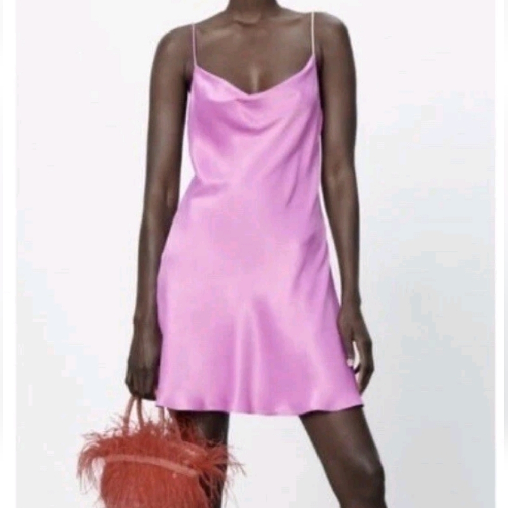 Zara Satin Slip Rhinestone Strap Dress XS FINAL PRICE